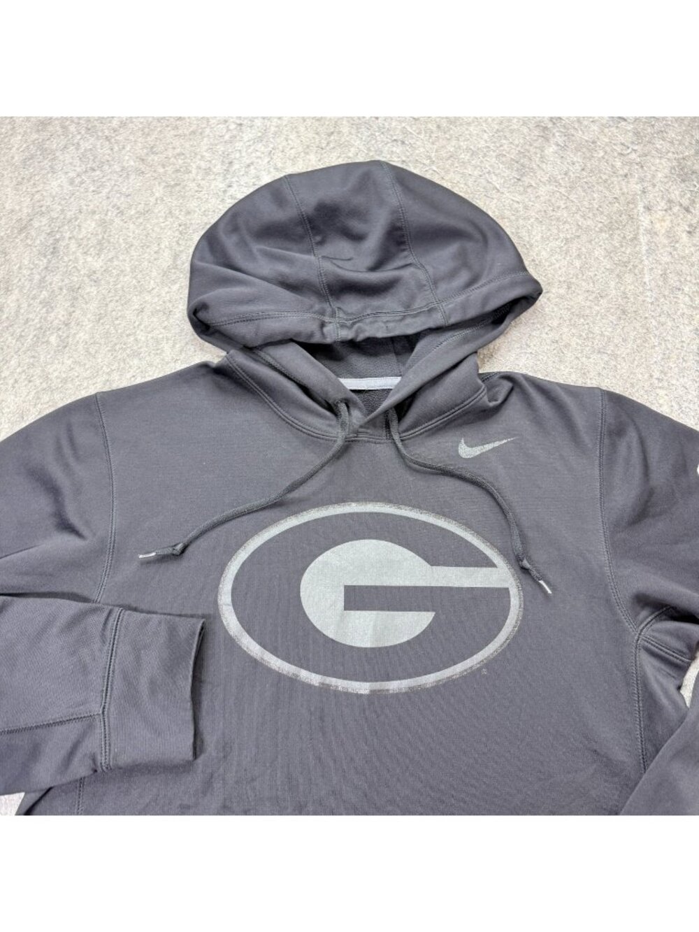 Georgia Bulldogs Nike Hoodie Men M Black Graphic Logo Fleece Pullover Sweatshirt